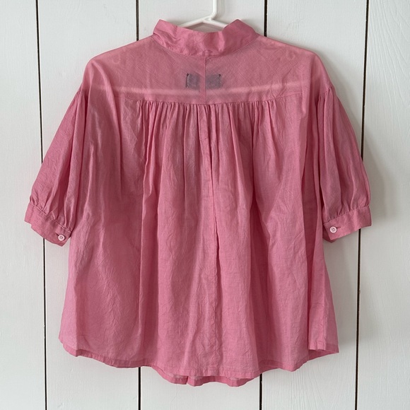 Comme des Garcons Puff-Sleeve High-neck Bubblegum Pink Top Size Medium - Picture 2 of 9